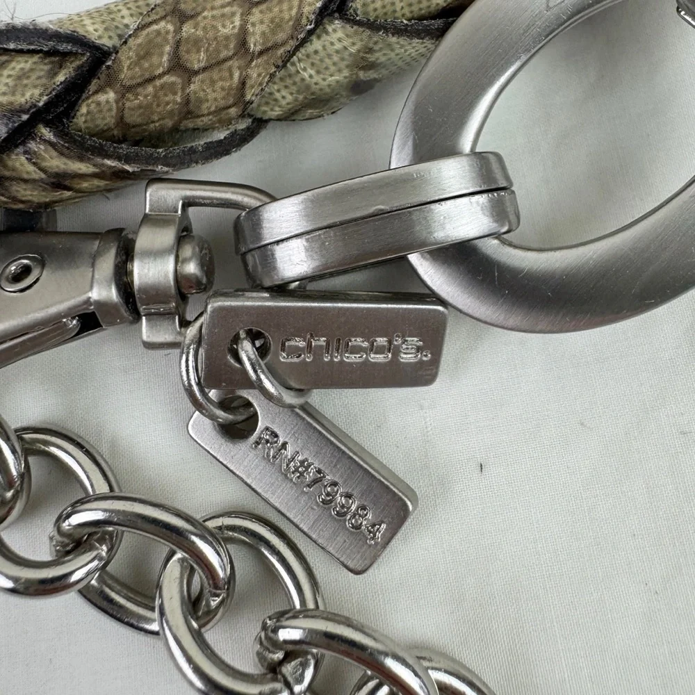 Chico's Vintage Snake-Print Braided Rope Chain Belt